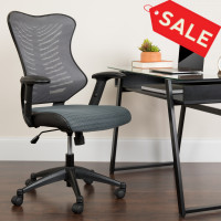 Flash Furniture BL-ZP-806-GY-GG High Back Gray Mesh Chair with Nylon Base